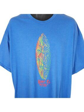 Haleiwa Surf Co T Shirt Mens Size 2XL Blue Surfer Surfboard Travel Destination